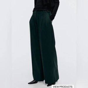 H&M Olive Green Wide Leg Trouser